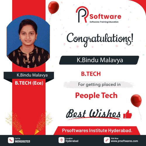 Congratulations to K.Bindu Malavya For Getting Placed in People Tech - PR Softwares