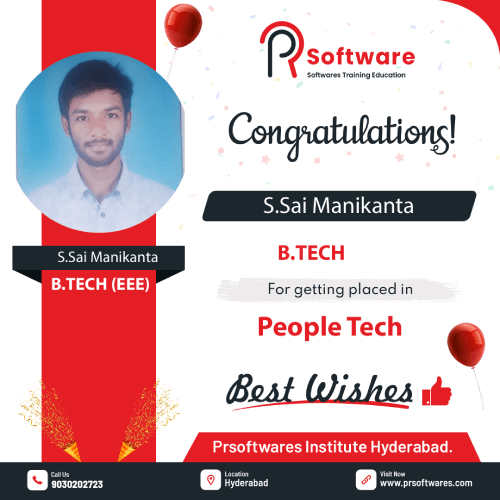 Congratulations to S.Sai Manikanta For Getting Placed in People Tech - PR Softwares