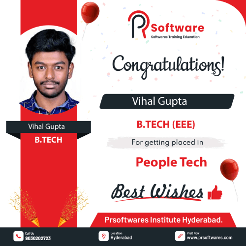 Congratulations to Vihal Gupta For Getting Placed in People Tech - PR Softwares